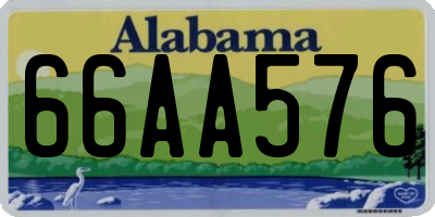 AL license plate 66AA576