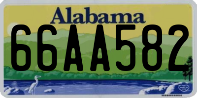 AL license plate 66AA582