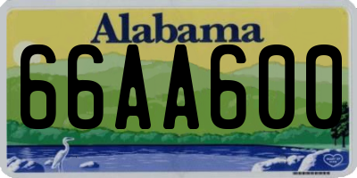 AL license plate 66AA600