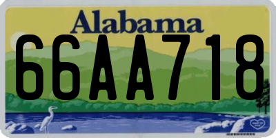 AL license plate 66AA718