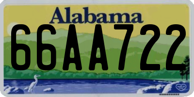 AL license plate 66AA722