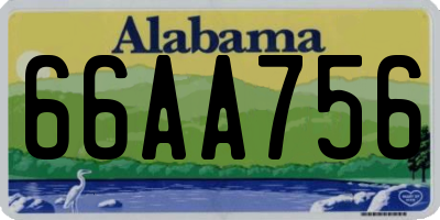 AL license plate 66AA756