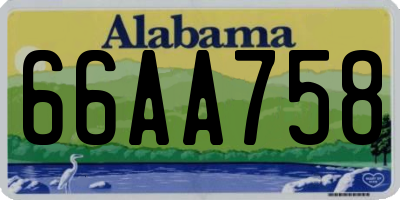AL license plate 66AA758