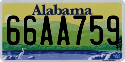 AL license plate 66AA759
