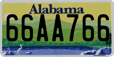 AL license plate 66AA766