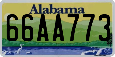 AL license plate 66AA773