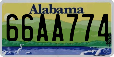 AL license plate 66AA774