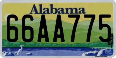 AL license plate 66AA775