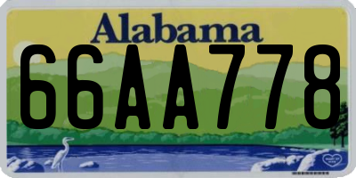 AL license plate 66AA778