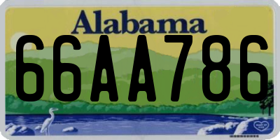 AL license plate 66AA786
