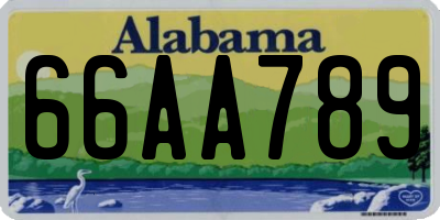 AL license plate 66AA789