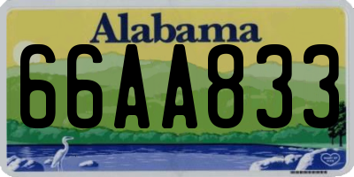 AL license plate 66AA833