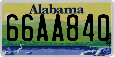 AL license plate 66AA840