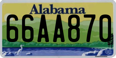 AL license plate 66AA870