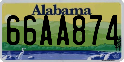 AL license plate 66AA874
