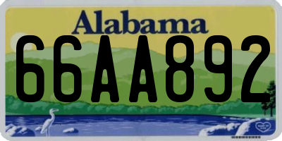 AL license plate 66AA892