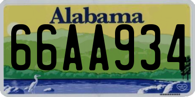 AL license plate 66AA934