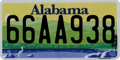 AL license plate 66AA938