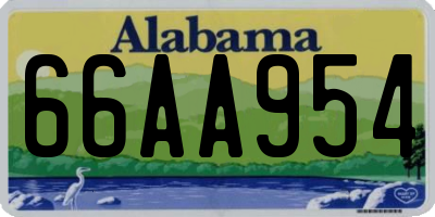 AL license plate 66AA954