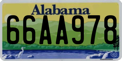 AL license plate 66AA978