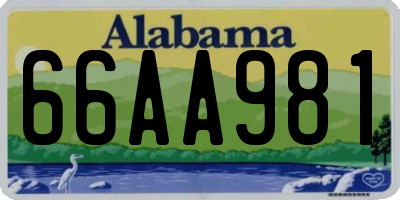 AL license plate 66AA981