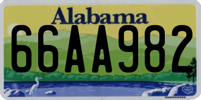 AL license plate 66AA982