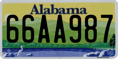 AL license plate 66AA987