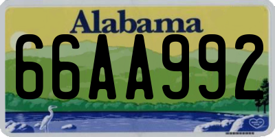 AL license plate 66AA992