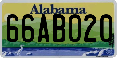 AL license plate 66AB020