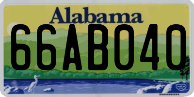 AL license plate 66AB040