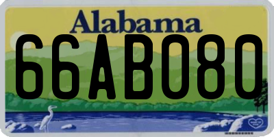 AL license plate 66AB080