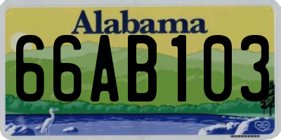 AL license plate 66AB103