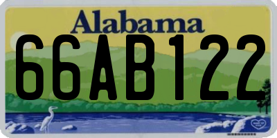 AL license plate 66AB122