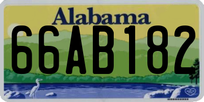 AL license plate 66AB182