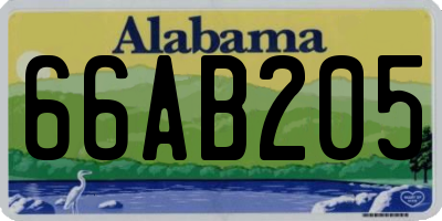 AL license plate 66AB205