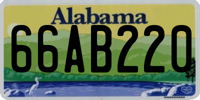 AL license plate 66AB220