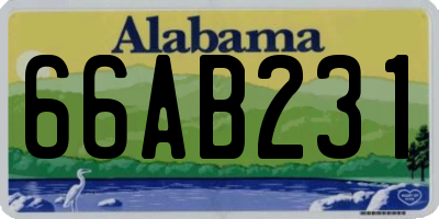 AL license plate 66AB231