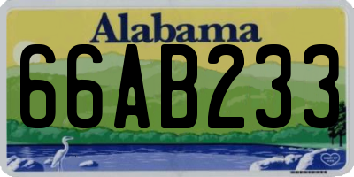 AL license plate 66AB233