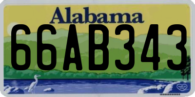 AL license plate 66AB343