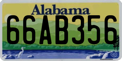 AL license plate 66AB356