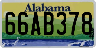 AL license plate 66AB378