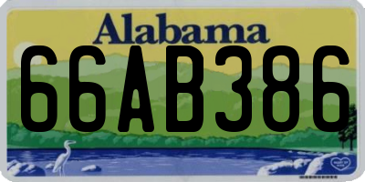 AL license plate 66AB386
