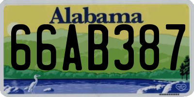 AL license plate 66AB387
