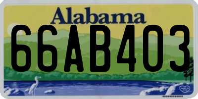 AL license plate 66AB403