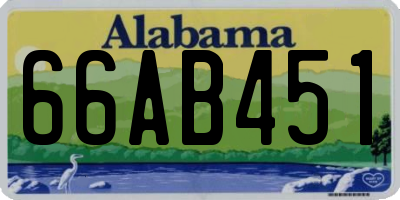 AL license plate 66AB451