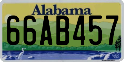 AL license plate 66AB457