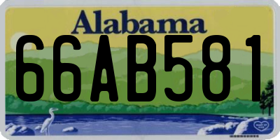AL license plate 66AB581
