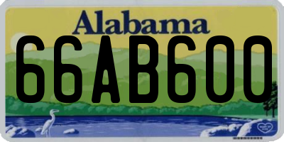 AL license plate 66AB600