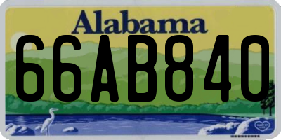 AL license plate 66AB840