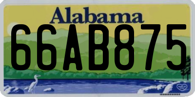 AL license plate 66AB875